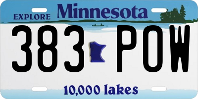 MN license plate 383POW