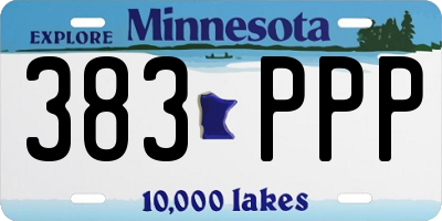 MN license plate 383PPP