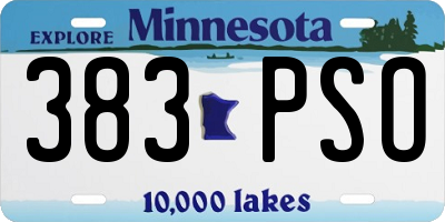 MN license plate 383PSO