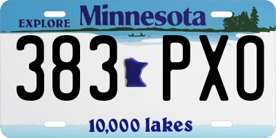 MN license plate 383PXO