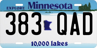 MN license plate 383QAD