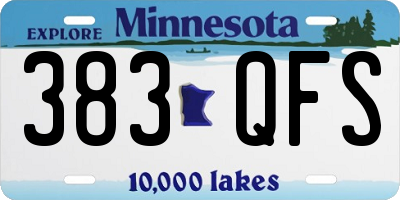 MN license plate 383QFS