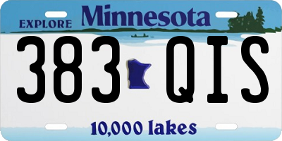 MN license plate 383QIS