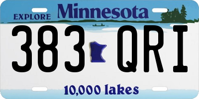 MN license plate 383QRI
