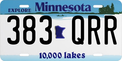 MN license plate 383QRR