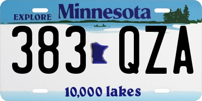 MN license plate 383QZA