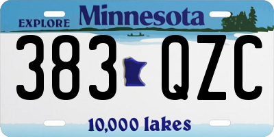 MN license plate 383QZC