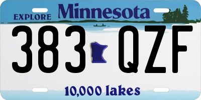 MN license plate 383QZF