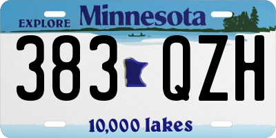 MN license plate 383QZH