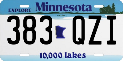 MN license plate 383QZI