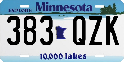 MN license plate 383QZK