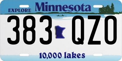 MN license plate 383QZO