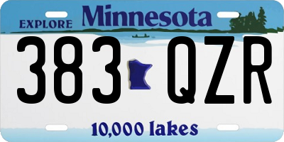 MN license plate 383QZR