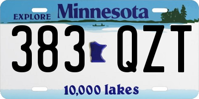 MN license plate 383QZT