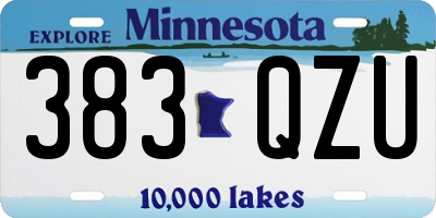 MN license plate 383QZU