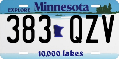MN license plate 383QZV