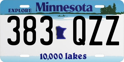 MN license plate 383QZZ