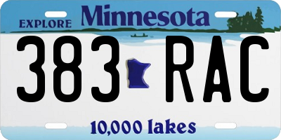 MN license plate 383RAC