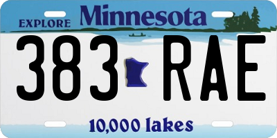 MN license plate 383RAE