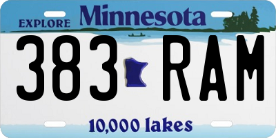 MN license plate 383RAM
