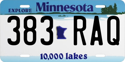 MN license plate 383RAQ