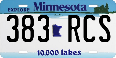 MN license plate 383RCS