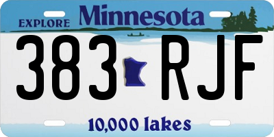 MN license plate 383RJF