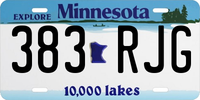 MN license plate 383RJG
