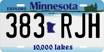 MN license plate 383RJH