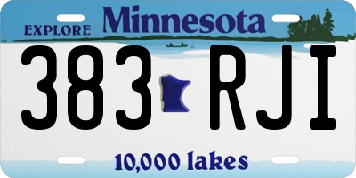 MN license plate 383RJI