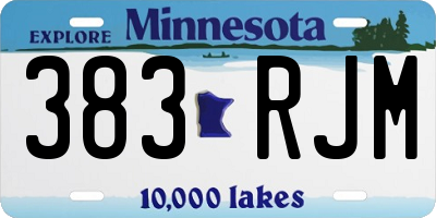 MN license plate 383RJM