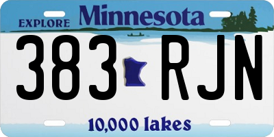 MN license plate 383RJN