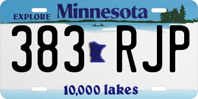 MN license plate 383RJP