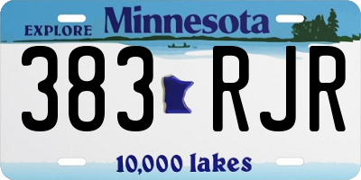 MN license plate 383RJR