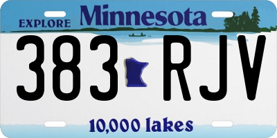 MN license plate 383RJV