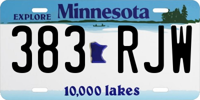 MN license plate 383RJW