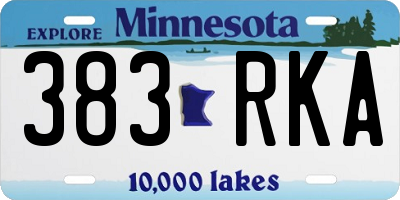 MN license plate 383RKA