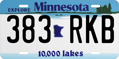MN license plate 383RKB