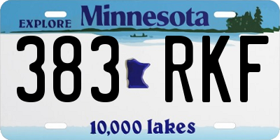 MN license plate 383RKF