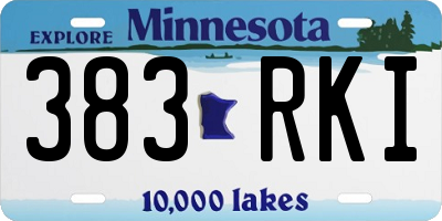 MN license plate 383RKI