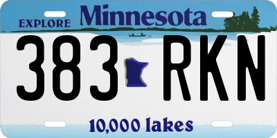 MN license plate 383RKN