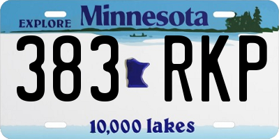 MN license plate 383RKP