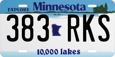MN license plate 383RKS