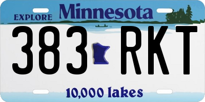 MN license plate 383RKT