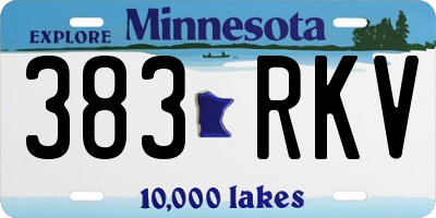 MN license plate 383RKV