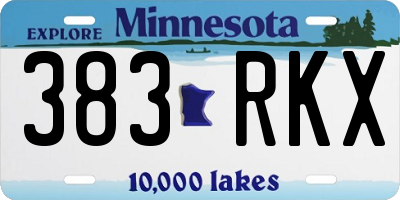MN license plate 383RKX