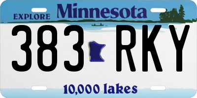 MN license plate 383RKY
