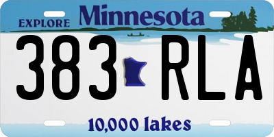MN license plate 383RLA