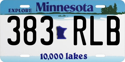 MN license plate 383RLB