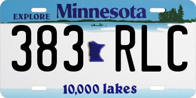 MN license plate 383RLC